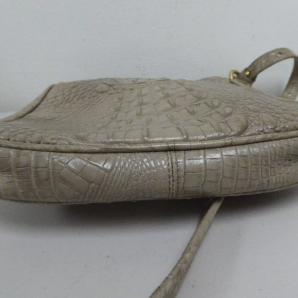Brahmin crocodile leather crossbody shoulder bag taupe - Picture 4 of 9
